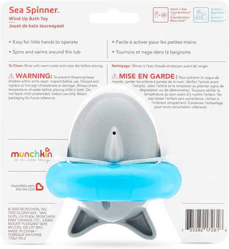 Munchkin Baby Sea Spinner Shark Wind Up Floating Bath Toy