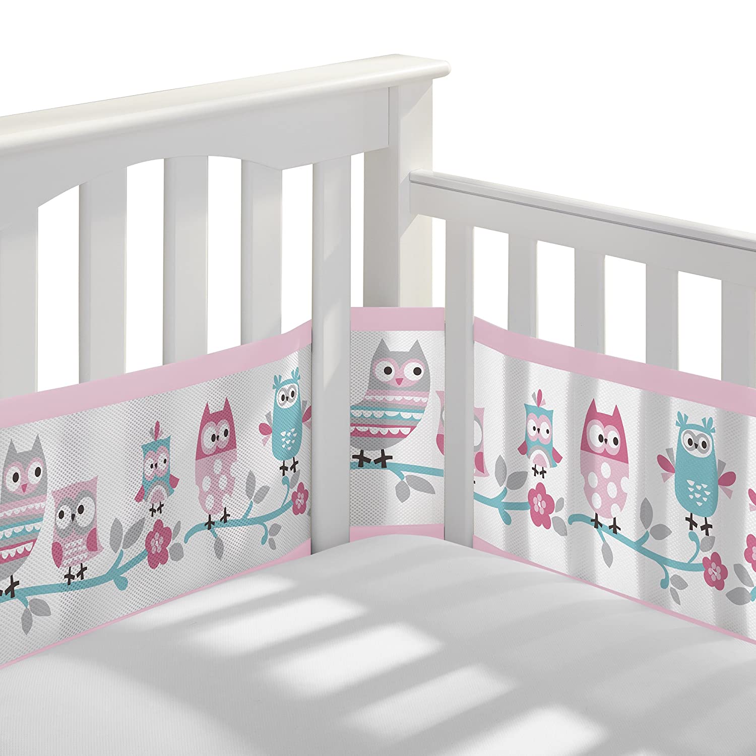 Classic Breathable Mesh 4 Sided Crib Liner – Owl Story