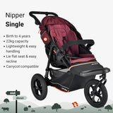 Out n About Nipper V6 Single Pushchair - Brambleberry Red
