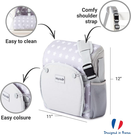 Baby to Love Travel Up Backpack Chair & Booster Seat - White Stars