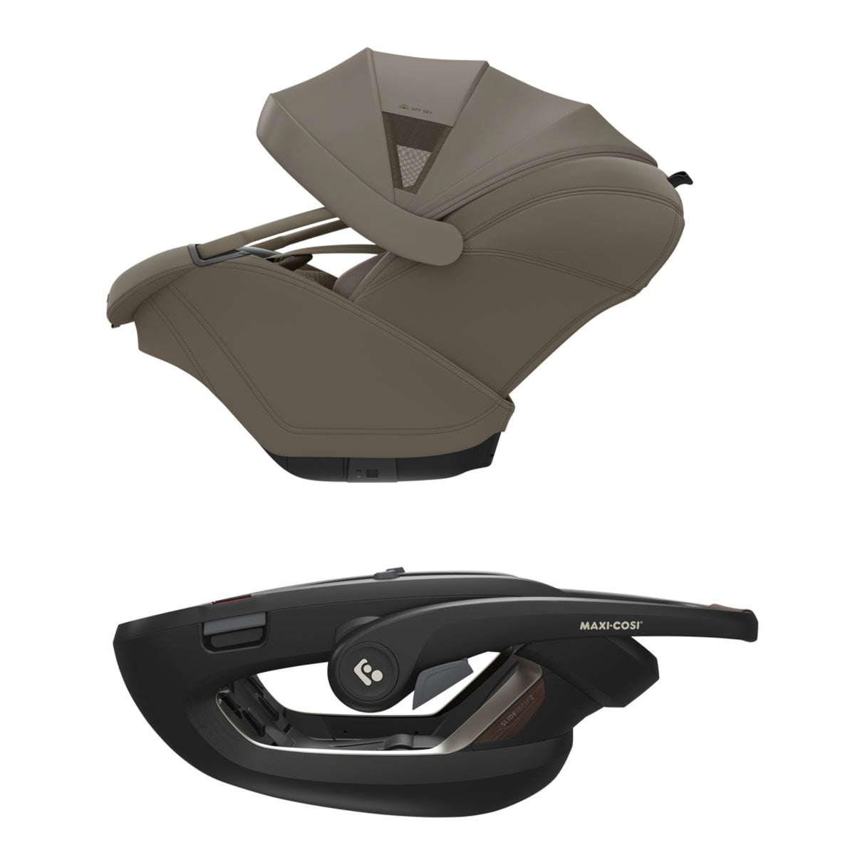 Maxi Cosi Coral Slide Pro Infant Car Seat & FamilyFix Slide Pro ISOFIX Base - Oak Truffle
