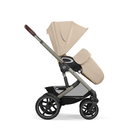 Cybex Talos S Lux Newborn Nest Travel System with Cloud G Car Seat & ISOFIX Base - Almond Beige