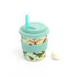 Chino Club Dinosaur Print Reusable 8oz Kids Cup with Silicone Lid & Straw