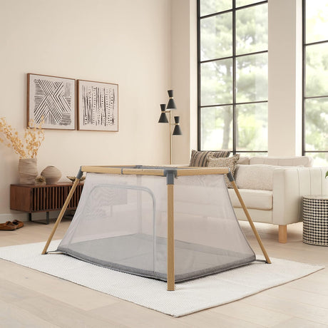 Tutti Bambini CoZee Go 3-in-1 Bassinet, Travel Cot & Playpen – Oak & Charcoal