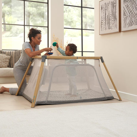 Tutti Bambini CoZee Go 3-in-1 Bassinet, Travel Cot & Playpen – Oak & Charcoal
