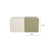 CuddleCo Soft Play Cubes 2pc - Cookie Stripe/Olive