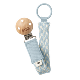 BIBS Braided Pacifier Soother Clip - Baby Blue/Ivory