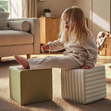 CuddleCo Soft Play Cubes 2pc - Cookie Stripe/Olive
