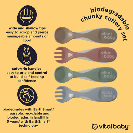 Vital Baby Children's Chunky Cutlery Set - 4 Pack