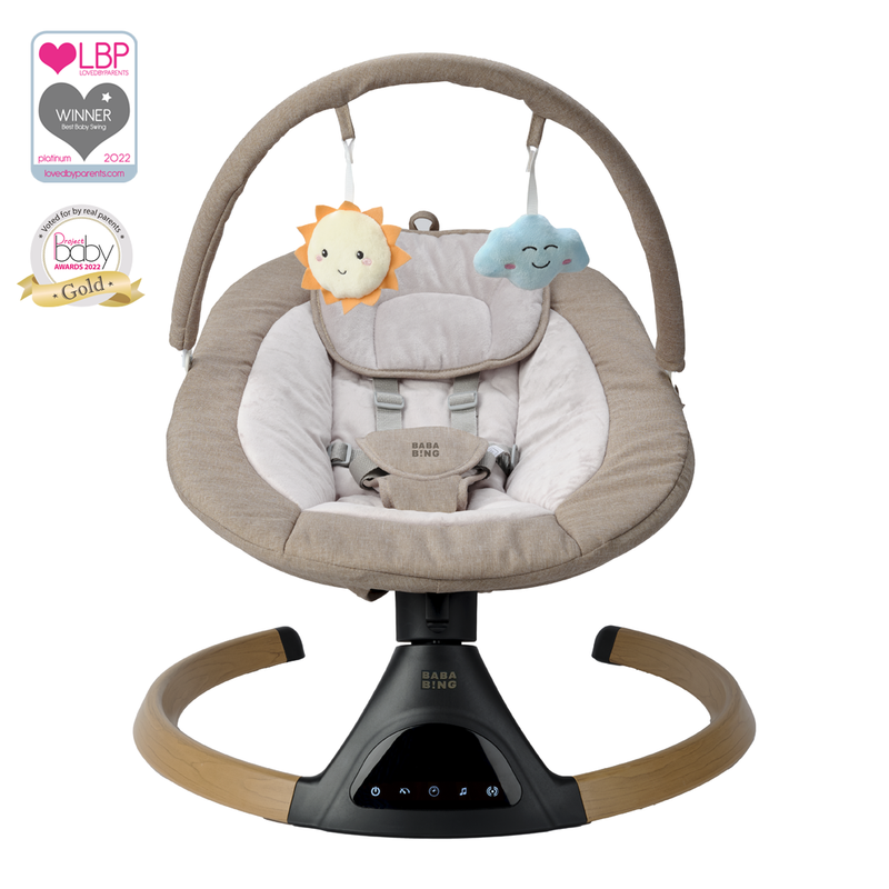 Bababing Hub 2 Bluetooth Newborn Swing - Grey/Beige