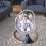 Bababing Hub 2 Bluetooth Newborn Swing - Grey/Beige