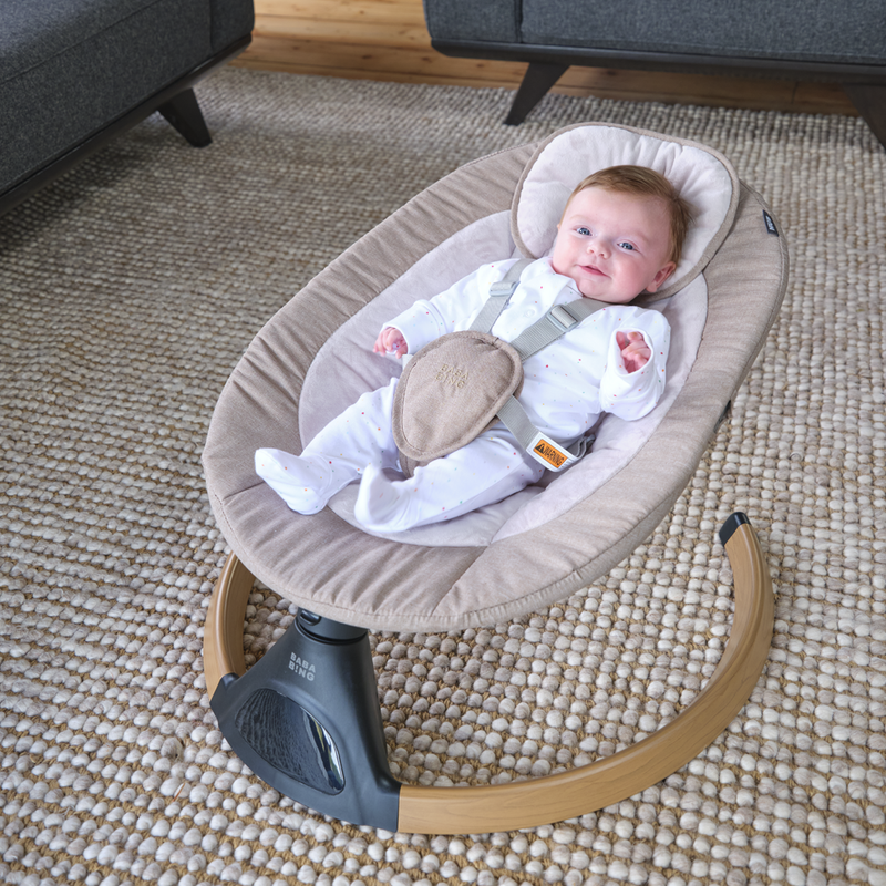Bababing Hub 2 Bluetooth Newborn Swing - Grey/Beige