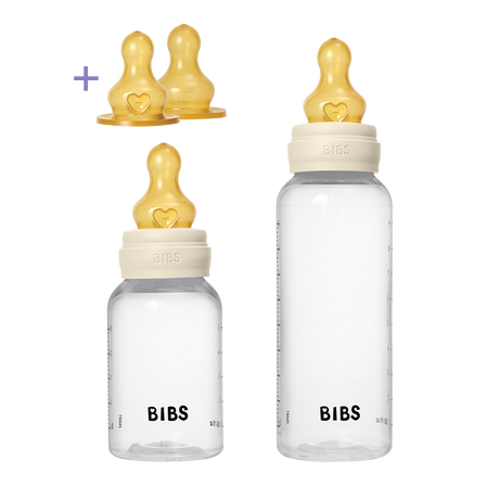 BIBS Grow & Flow Baby Bottle 150ml and 270ml Latex Set - Ivory