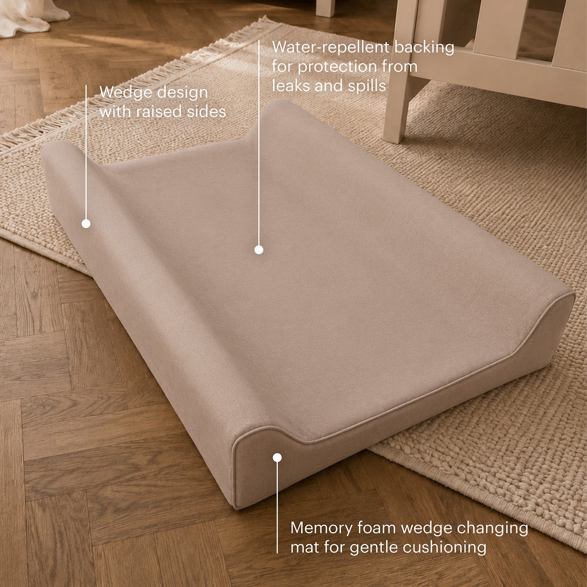 CuddleCo Wedge Muslin Changing Mat - Cashmere Mocha
