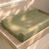 CuddleCo Wedge Muslin Changing Mat - Olive Green