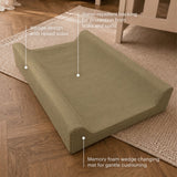 CuddleCo Wedge Muslin Changing Mat - Olive Green