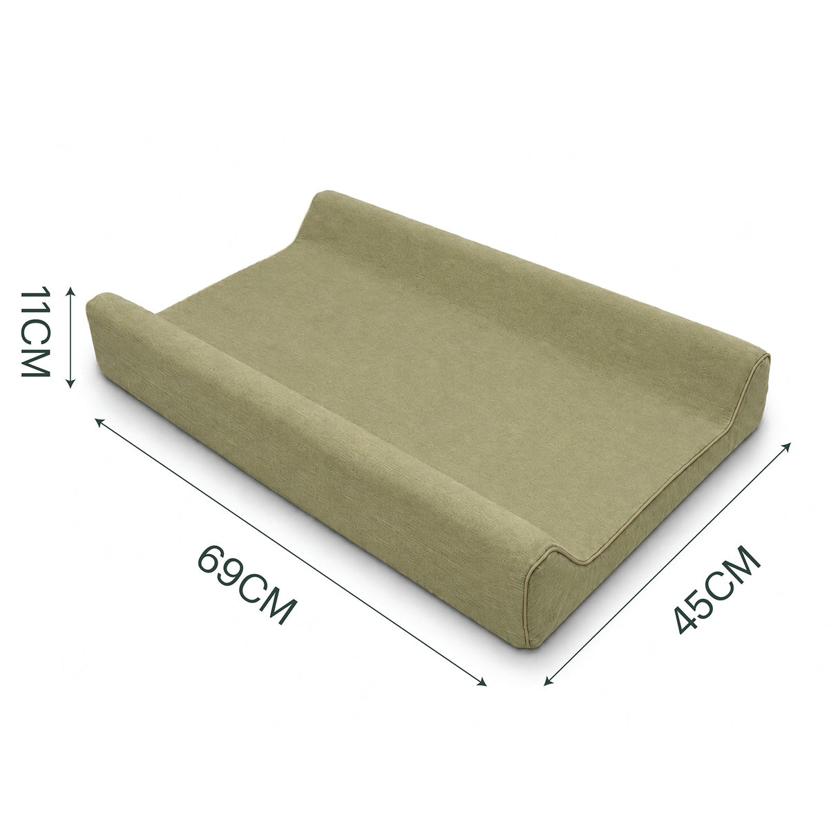 CuddleCo Wedge Muslin Changing Mat - Olive Green