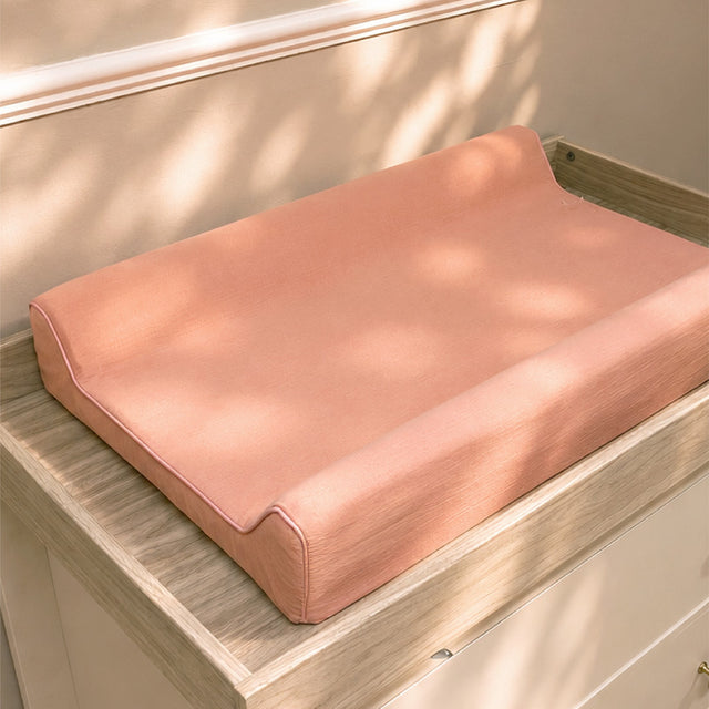 CuddleCo Wedge Muslin Changing Mat - Rose Pink
