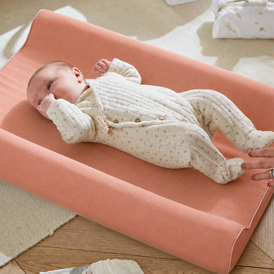 CuddleCo Wedge Muslin Changing Mat - Rose Pink