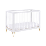 Babymore Kimi Acrylic 3 Piece Nursery Furniture Set with Cot Bed, Dresser and Wardrobe
