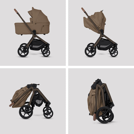 Silver Cross Breez Ultimate Family Travel System with Glide Plus 360, Approach Plus 360 Car Seat and ISOFIX Base - Maple
