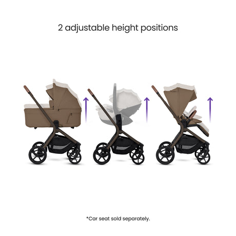 Silver Cross Breez Ultimate Family Travel System with Glide Plus 360, Approach Plus 360 Car Seat and ISOFIX Base - Maple