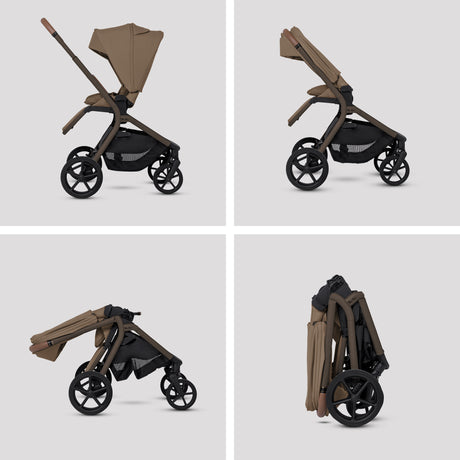 Silver Cross Breez Ultimate Family Travel System with Glide Plus 360, Approach Plus 360 Car Seat and ISOFIX Base - Maple
