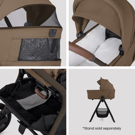Silver Cross Breez Ultimate Family Travel System with Glide Plus 360, Approach Plus 360 Car Seat and ISOFIX Base - Maple