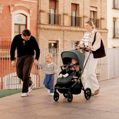 Silver Cross Breez Ultimate Family Travel System with Glide Plus 360, Approach Plus 360 Car Seat and ISOFIX Base - Pewter