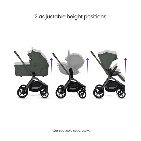 Silver Cross Breez Ultimate Family Travel System with Glide Plus 360, Approach Plus 360 Car Seat and ISOFIX Base - Pewter