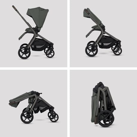 Silver Cross Breez Ultimate Family Travel System with Glide Plus 360, Approach Plus 360 Car Seat and ISOFIX Base - Pewter