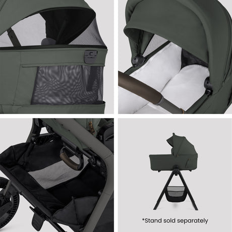 Silver Cross Breez Ultimate Family Travel System with Glide Plus 360, Approach Plus 360 Car Seat and ISOFIX Base - Pewter