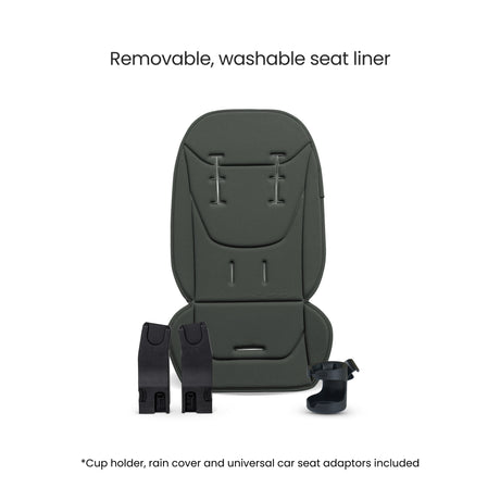 Silver Cross Breez Ultimate Family Travel System with Glide Plus 360, Approach Plus 360 Car Seat and ISOFIX Base - Pewter