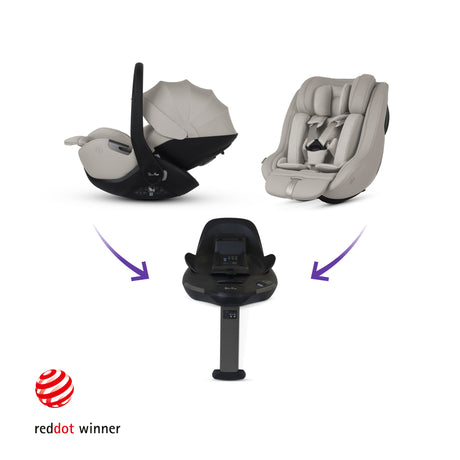 Silver Cross Breez Ultimate Family Travel System with Glide Plus 360, Approach Plus 360 Car Seat and ISOFIX Base - Champagne