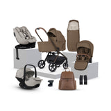 Silver Cross Breez Ultimate Family Travel System with Glide Plus 360, Approach Plus 360 Car Seat and ISOFIX Base - Maple