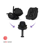 Silver Cross Breez Ultimate Family Travel System with Glide Plus 360, Approach Plus 360 Car Seat and ISOFIX Base - Onyx