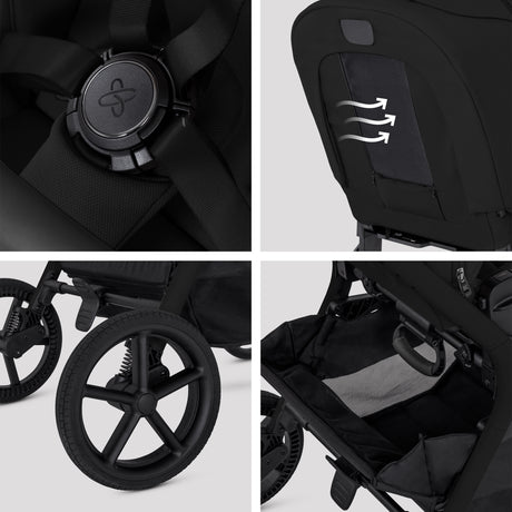 Silver Cross Breez Ultimate Travel System with Glide Plus 360 and ISOFIX Base - Onyx