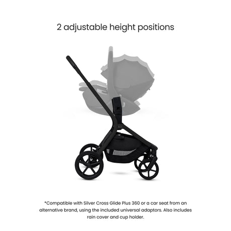 Silver Cross Breez Ultimate Travel System with Glide Plus 360 and ISOFIX Base - Onyx
