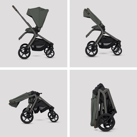 Silver Cross Breez Ultimate Family Travel System with Glide Plus 360, Approach Plus 360 Car Seat and ISOFIX Base - Pewter