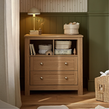 CuddleCo Burford 3 Piece Nursery Furniture Set with Cot Bed, Dresser & Wardrobe - Oak