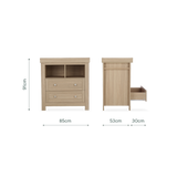 CuddleCo Burford 2 Piece Nursery Furniture Set with Cot Bed and Dresser - Oak