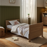 CuddleCo Burford 3 Piece Nursery Furniture Set with Cot Bed, Dresser & Wardrobe - Oak