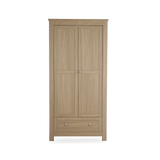 CuddleCo Burford 3 Piece Nursery Furniture Set with Cot Bed, Dresser & Wardrobe - Oak