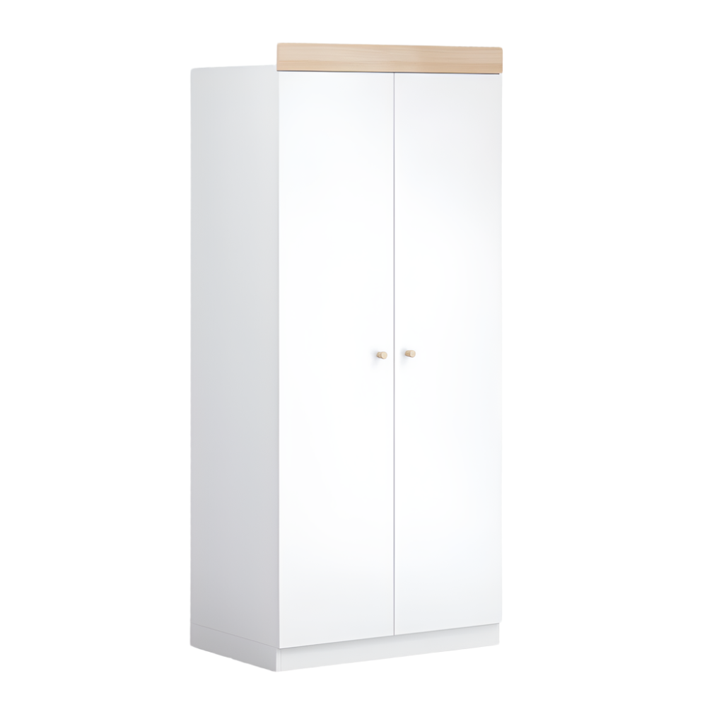 Little Acorns Burlington Double Nursery Wardrobe – White / Oak