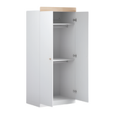 Little Acorns Burlington Double Nursery Wardrobe – White / Oak