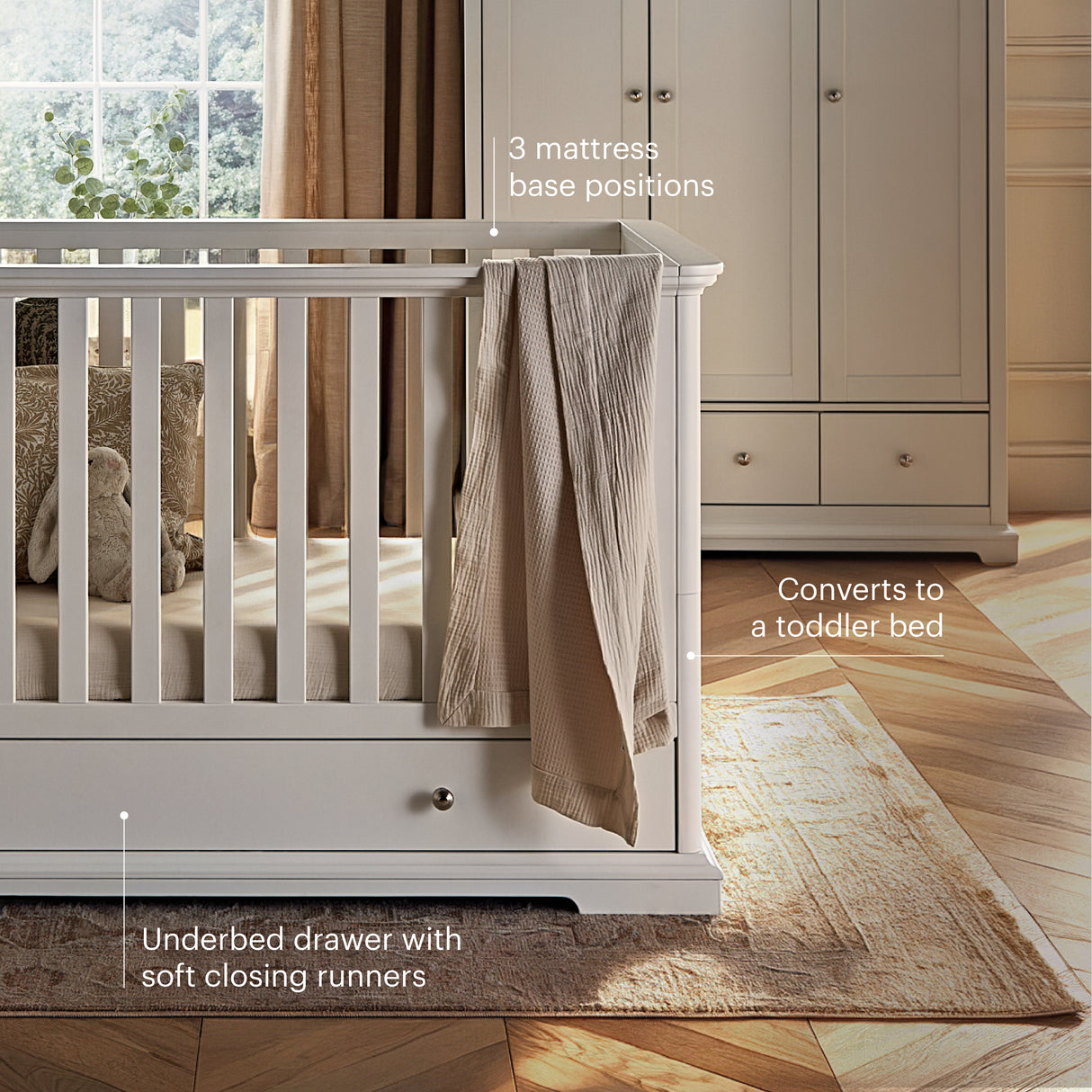 CuddleCo Beaumont Cot Bed - White