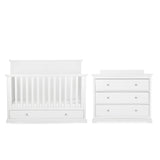 CuddleCo Beaumont Grand 2 Piece Nursery Furniture Set with Cot Bed and Dresser - White