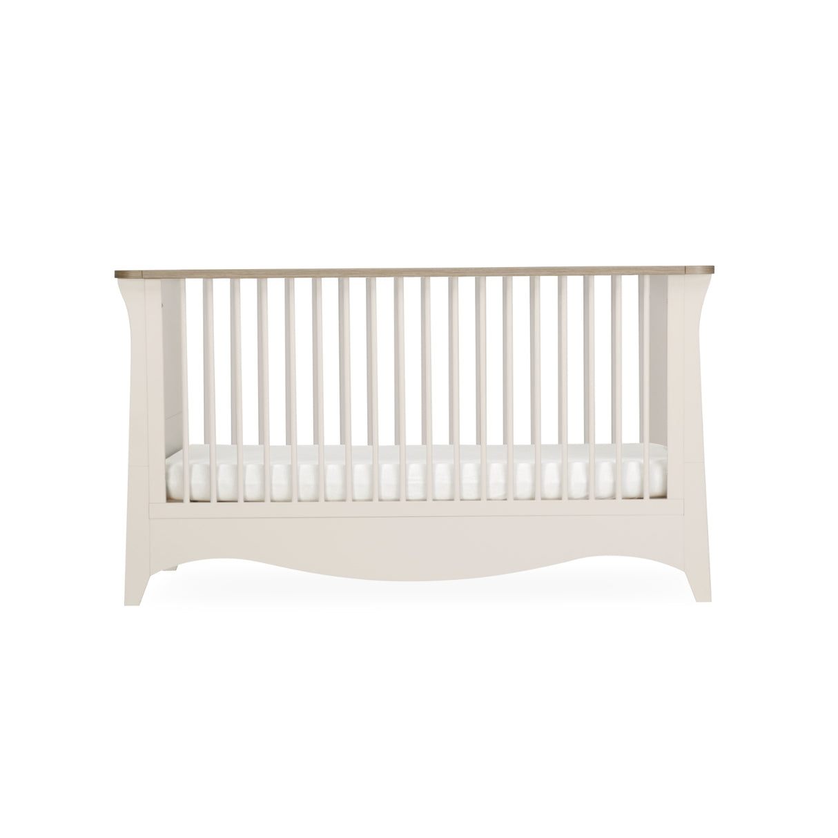 CuddleCo Clara Luxe 3 Piece Nursery Furniture Set with Cot Bed, Dresser & Wardrobe - Cashmere & Ash