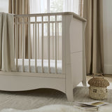 CuddleCo Clara Luxe 3 Piece Nursery Furniture Set with Cot Bed, Dresser & Wardrobe - Cashmere & Ash