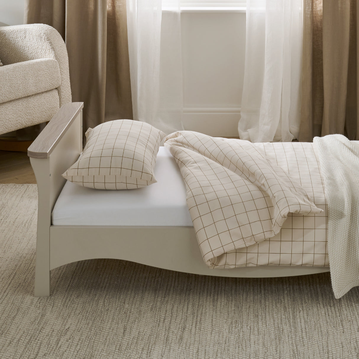 CuddleCo Clara Toddler Bed - Cashmere & Ash